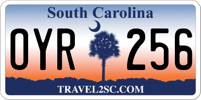 SC license plate OYR256
