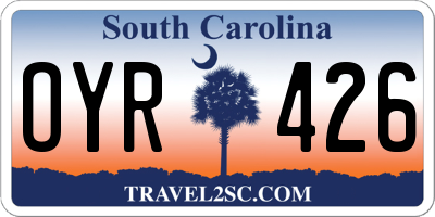 SC license plate OYR426