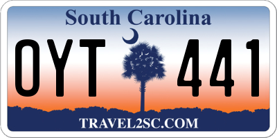 SC license plate OYT441