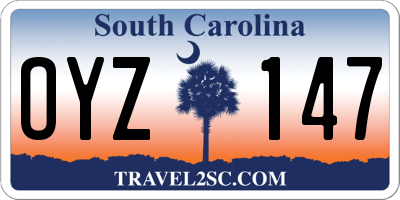 SC license plate OYZ147