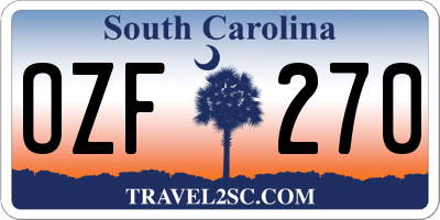 SC license plate OZF270