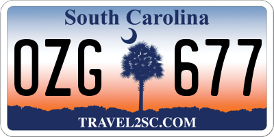 SC license plate OZG677