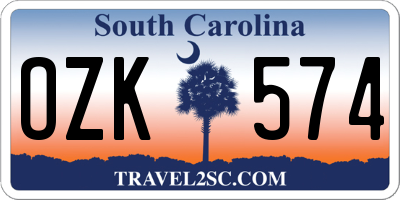 SC license plate OZK574