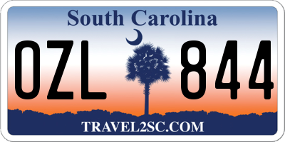 SC license plate OZL844