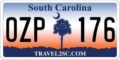 SC license plate OZP176