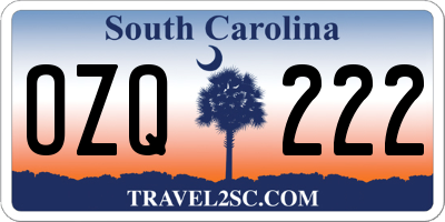 SC license plate OZQ222