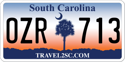 SC license plate OZR713