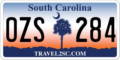 SC license plate OZS284