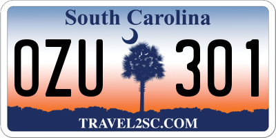 SC license plate OZU301
