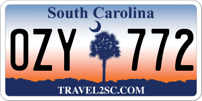 SC license plate OZY772