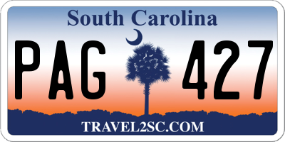 SC license plate PAG427