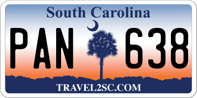 SC license plate PAN638