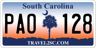 SC license plate PAO128