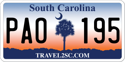 SC license plate PAO195