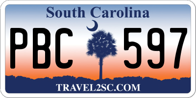 SC license plate PBC597
