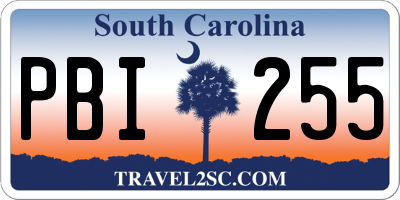 SC license plate PBI255