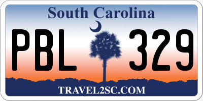 SC license plate PBL329