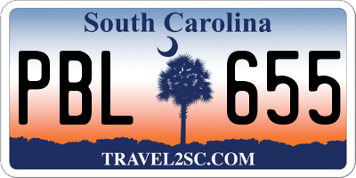SC license plate PBL655