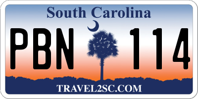 SC license plate PBN114