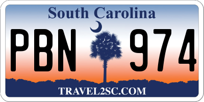 SC license plate PBN974