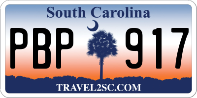SC license plate PBP917