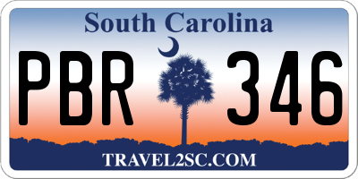 SC license plate PBR346