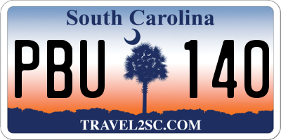 SC license plate PBU140