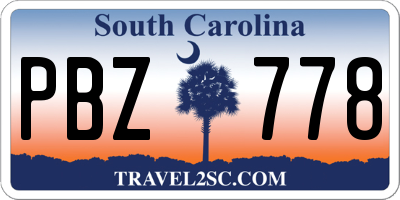 SC license plate PBZ778