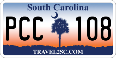 SC license plate PCC108