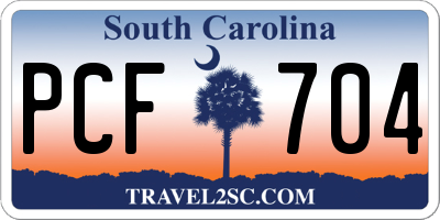 SC license plate PCF704