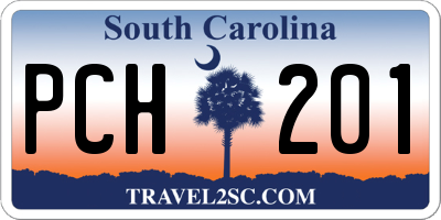 SC license plate PCH201