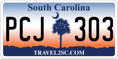 SC license plate PCJ303