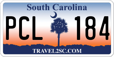 SC license plate PCL184