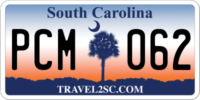 SC license plate PCM062