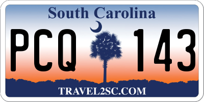 SC license plate PCQ143