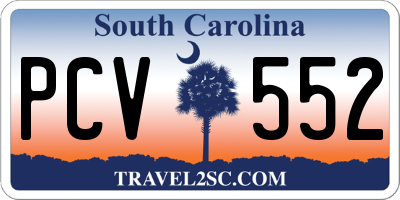 SC license plate PCV552