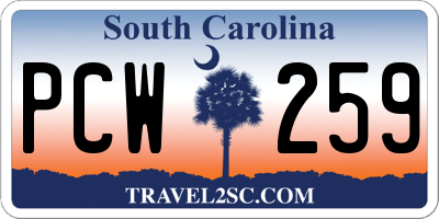 SC license plate PCW259