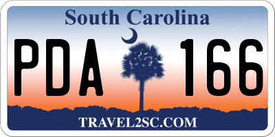 SC license plate PDA166