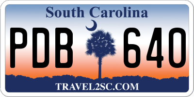 SC license plate PDB640
