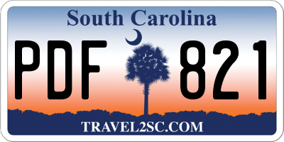 SC license plate PDF821