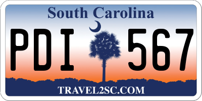 SC license plate PDI567