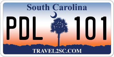 SC license plate PDL101