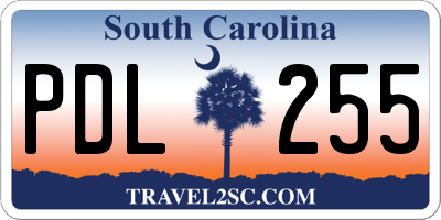 SC license plate PDL255