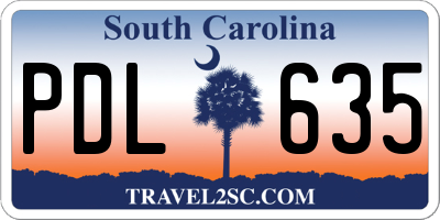 SC license plate PDL635