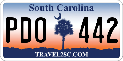 SC license plate PDO442