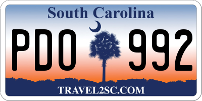 SC license plate PDO992