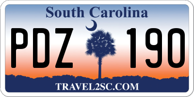 SC license plate PDZ190