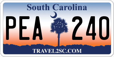 SC license plate PEA240