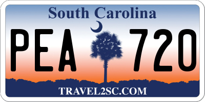 SC license plate PEA720