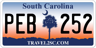 SC license plate PEB252